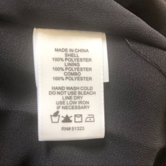 NWE CeCe black white ruffle long chiffon maxi dress size  6 - Picture 8 of 8